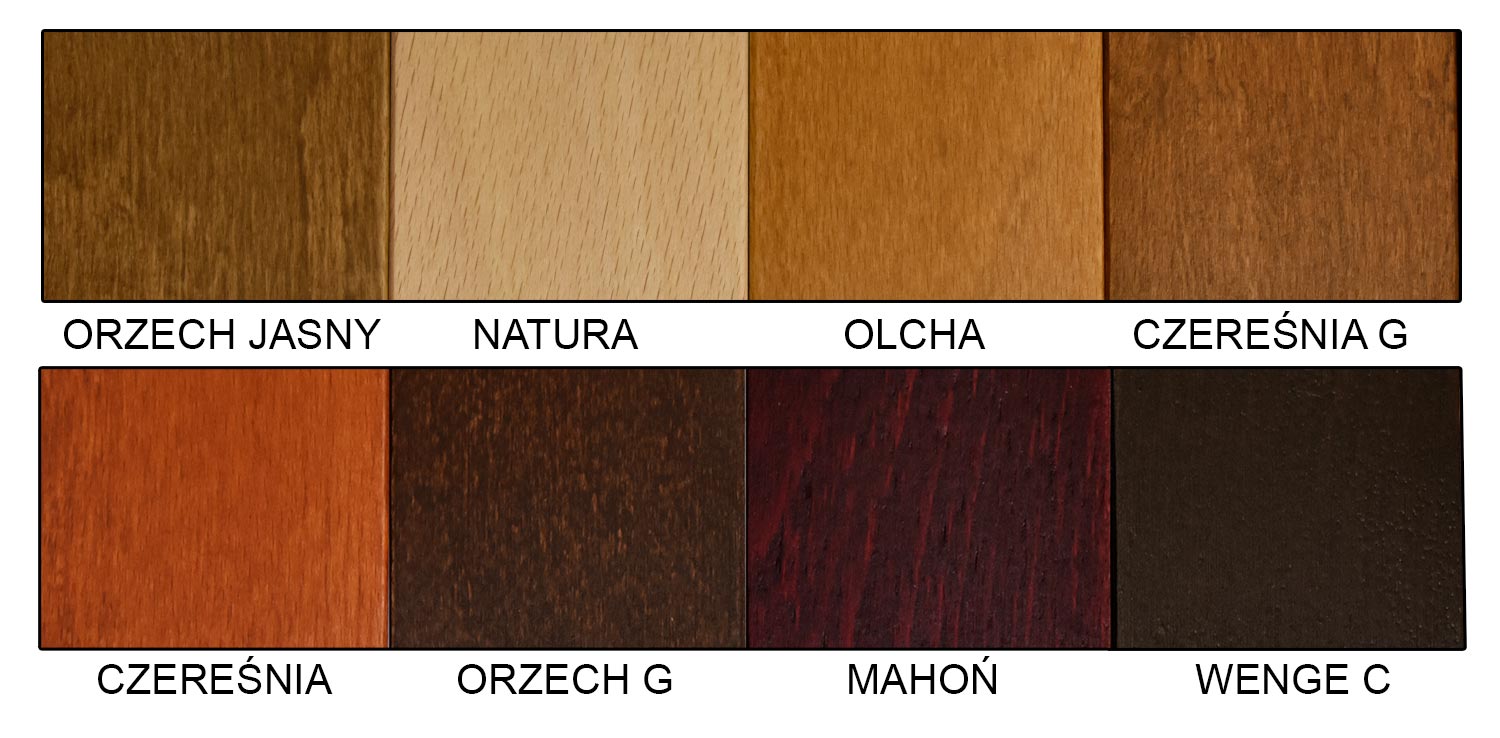 wzornik kolorów drewna