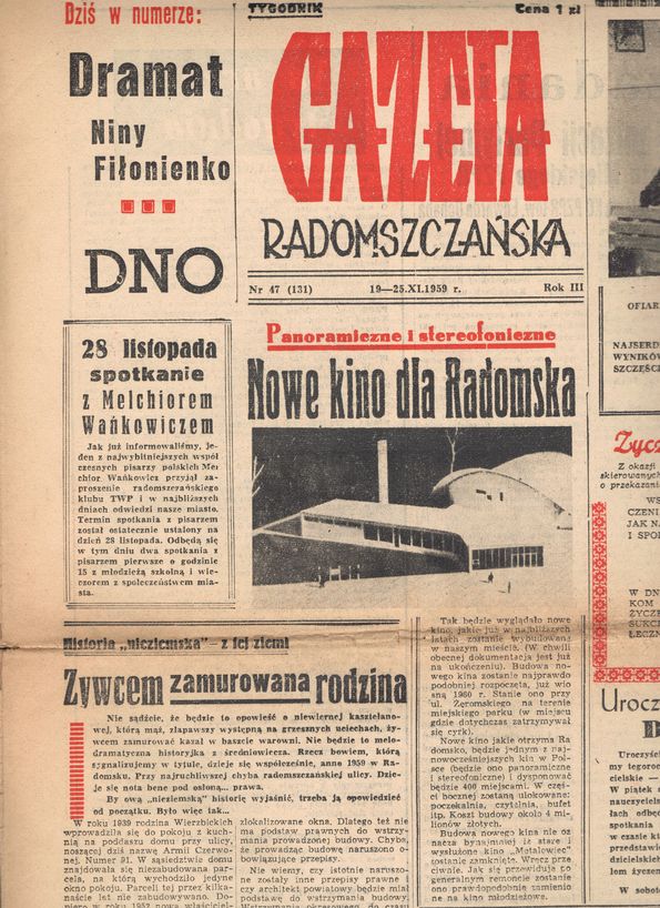 Skan 131-ego wydania tygodnika lokalnego &amp;quot;Gazeta Radomszczańska&amp;quot; z 1959 roku